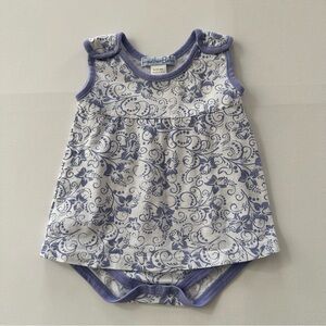 Feather Baby Girl 6 Months Purple Floral Romper One Piece Pima Cotton
